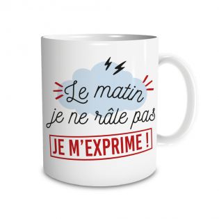 Mug humour Bonne humeur du matin - Ta gueule - Idée cadeau rigolo pour anniversaire - Tasse couple originale Noël 