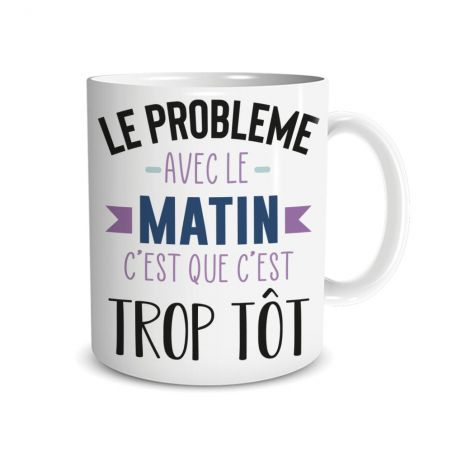 Mug humour Bonne humeur du matin - Ta gueule - Idée cadeau rigolo pour anniversaire - Tasse couple originale Noël 