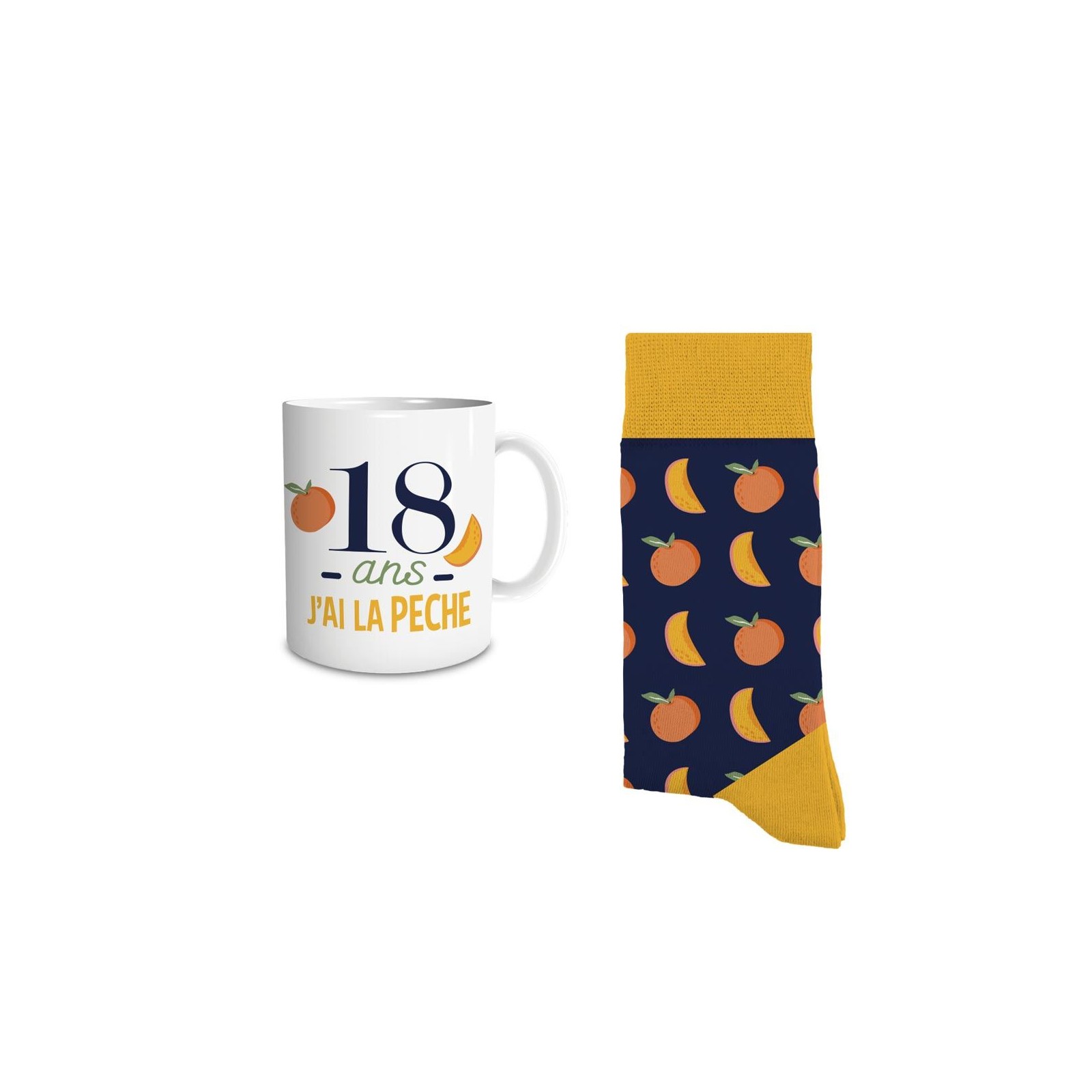 Coffret Mug Chaussettes Anniversaire 18 ans Homme