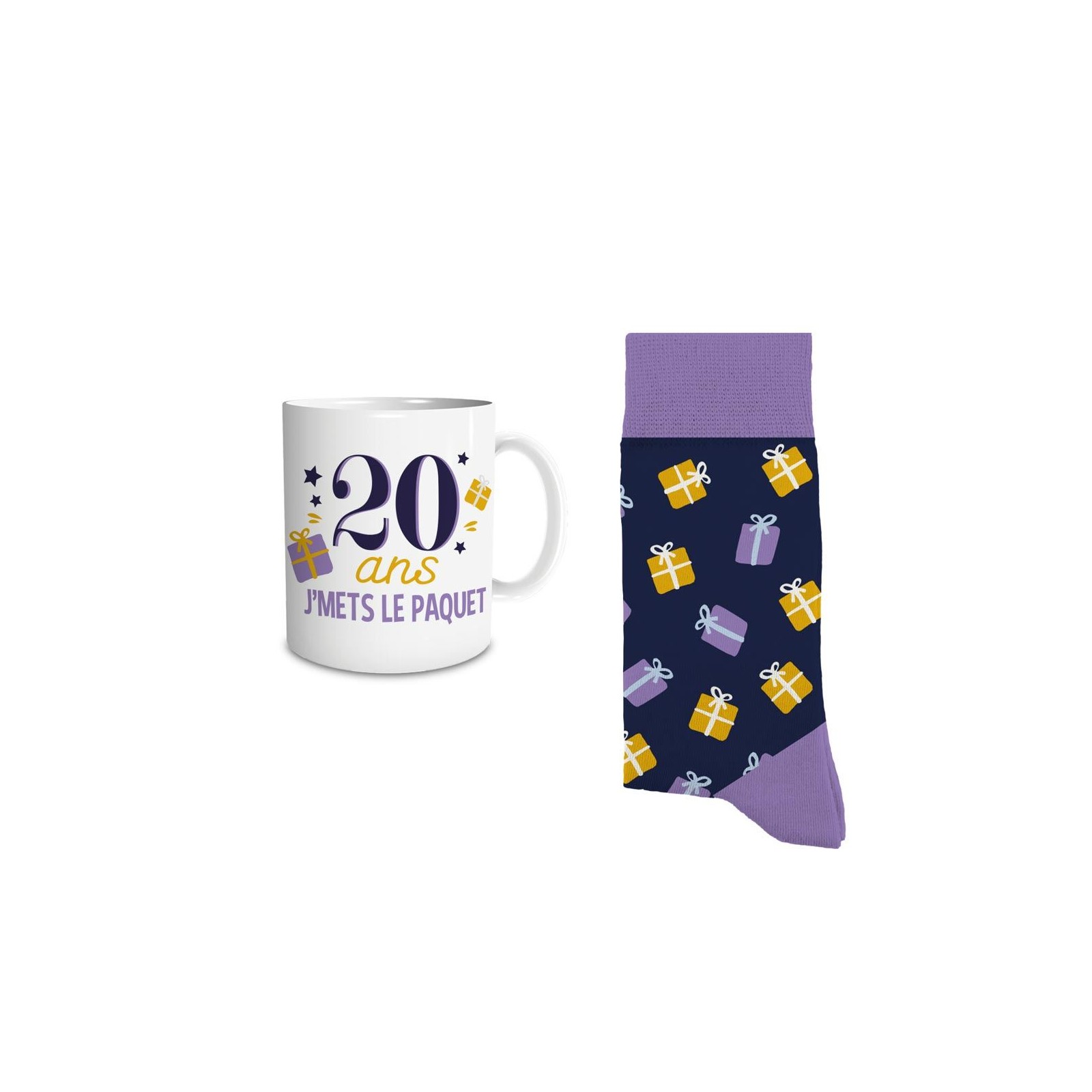 Coffret Mug Chaussettes Anniversaire 20 ans Homme