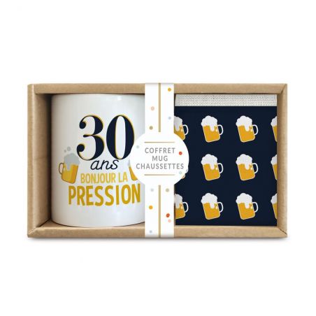 Coffret Mug Chaussettes Anniversaire 30 ans Homme