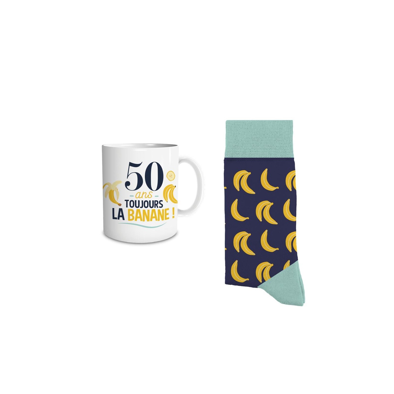 Coffret Mug Chaussettes Anniversaire 50 ans Homme