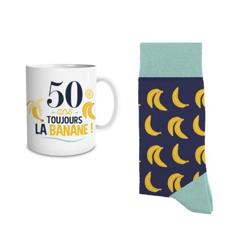 Coffret Mug Chaussettes Anniversaire 50 ans Homme