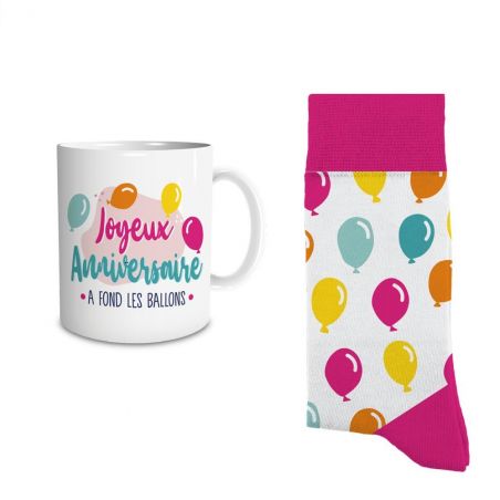 Coffret Mug Chaussettes Anniversaire Femme