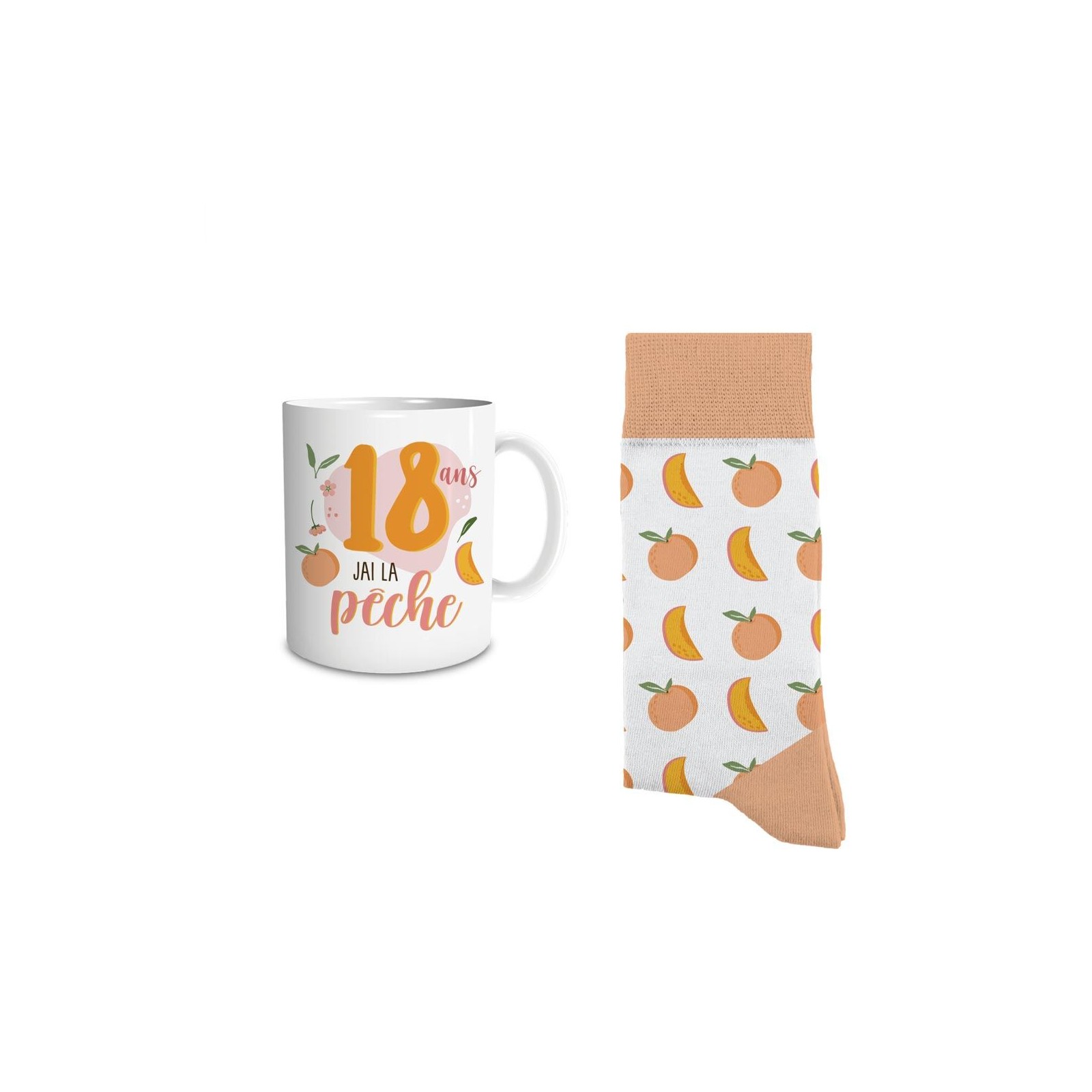 Coffret Mug Chaussettes Anniversaire 18 ans Femme