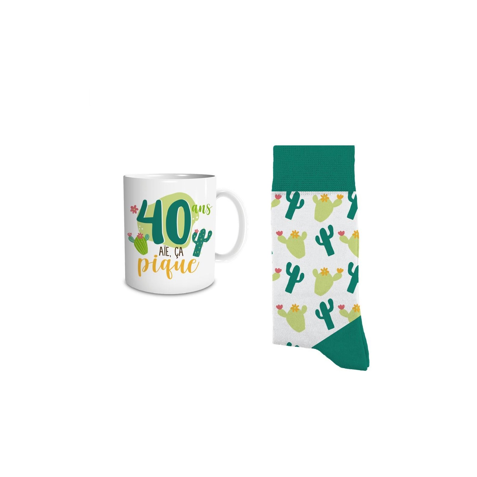 Coffret Mug Chaussettes Anniversaire 40 ans Femme