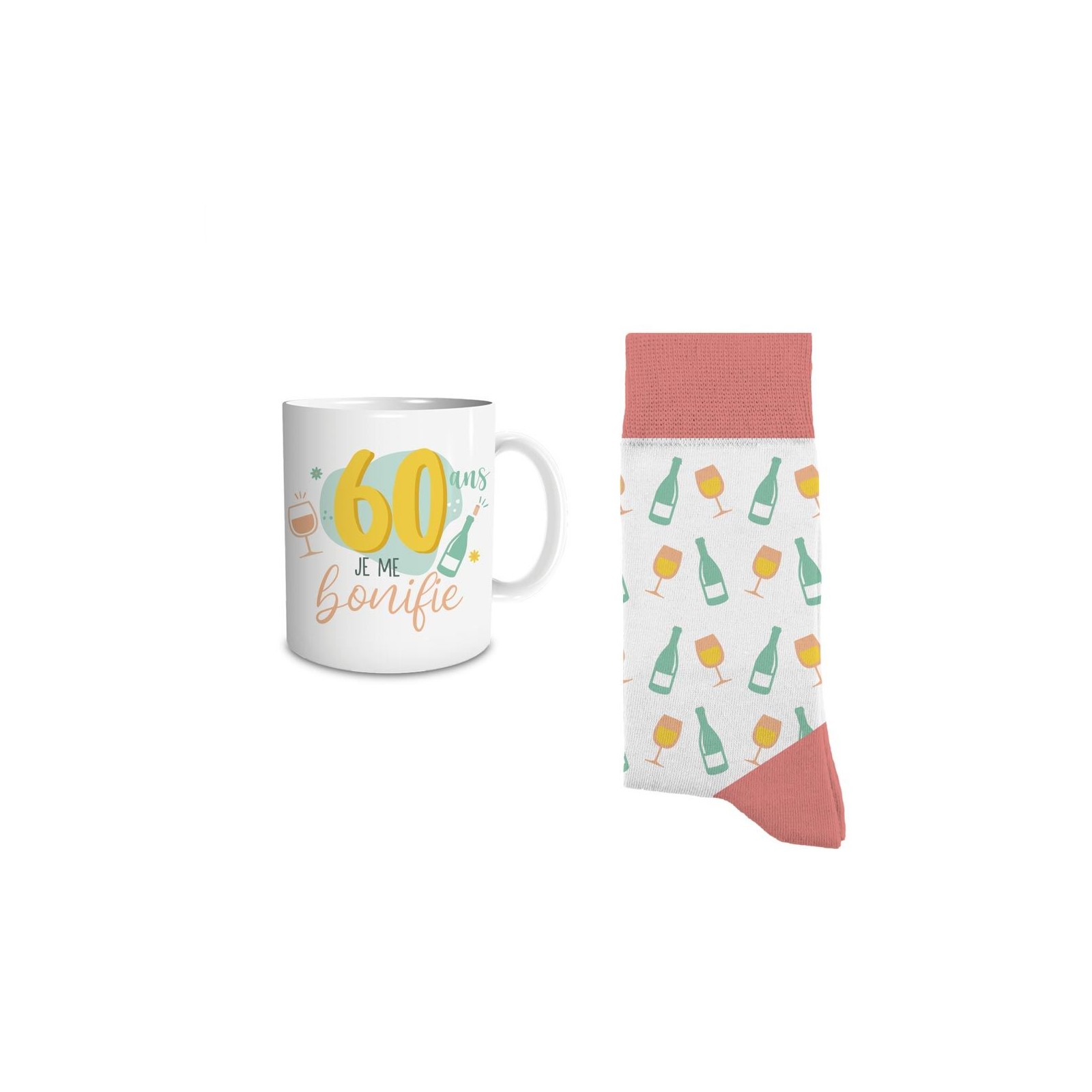 Coffret Mug Chaussettes Anniversaire 60 ans Femme