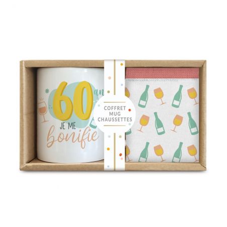 Coffret Mug Chaussettes Anniversaire 60 ans Femme