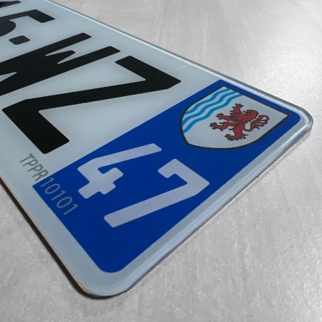 3 SIV approved plastic license plates 520 x 110 mm