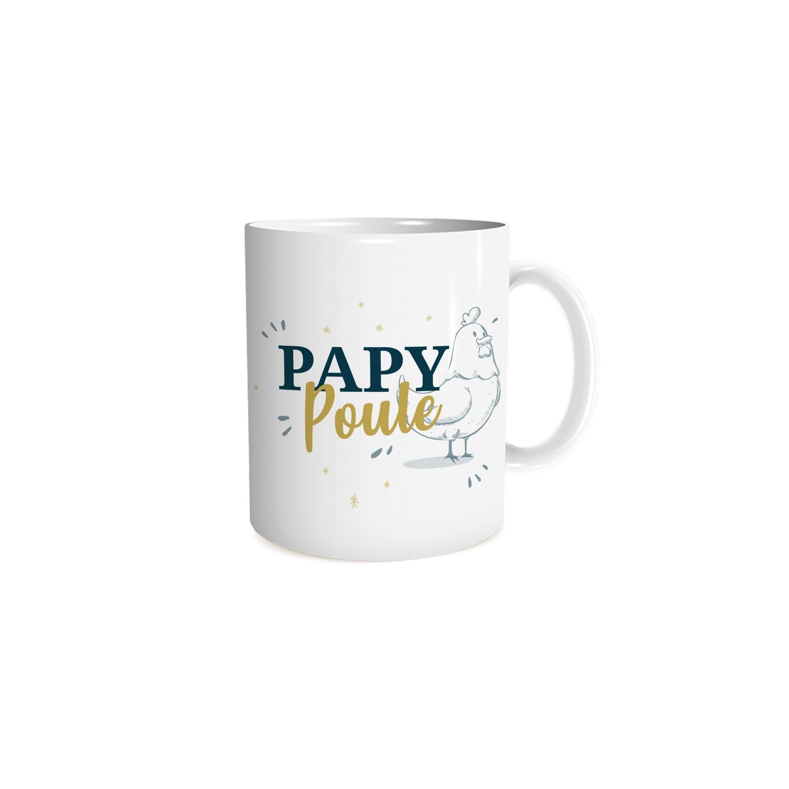 Mug en céramique Papy poule, 33 cl