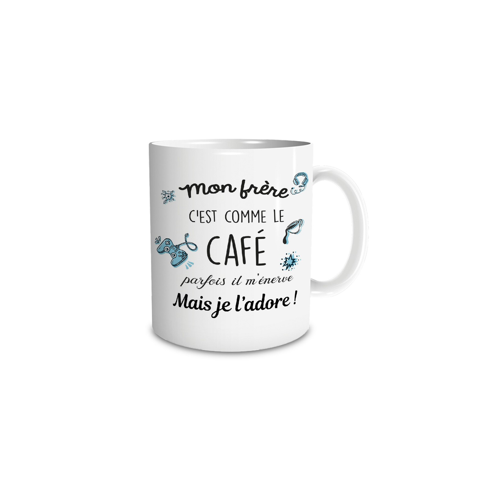 Mug humour Bonne humeur du matin - Ta gueule - Idée cadeau rigolo pour anniversaire - Tasse couple originale Noël 