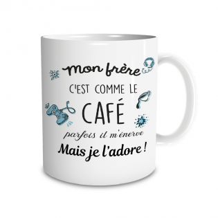 Mug en céramique Mon frère c'est comme le café, 33 cl