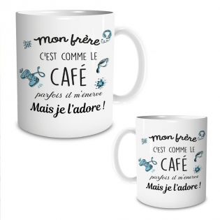 Mug en céramique Mon frère c'est comme le café, 33 cl