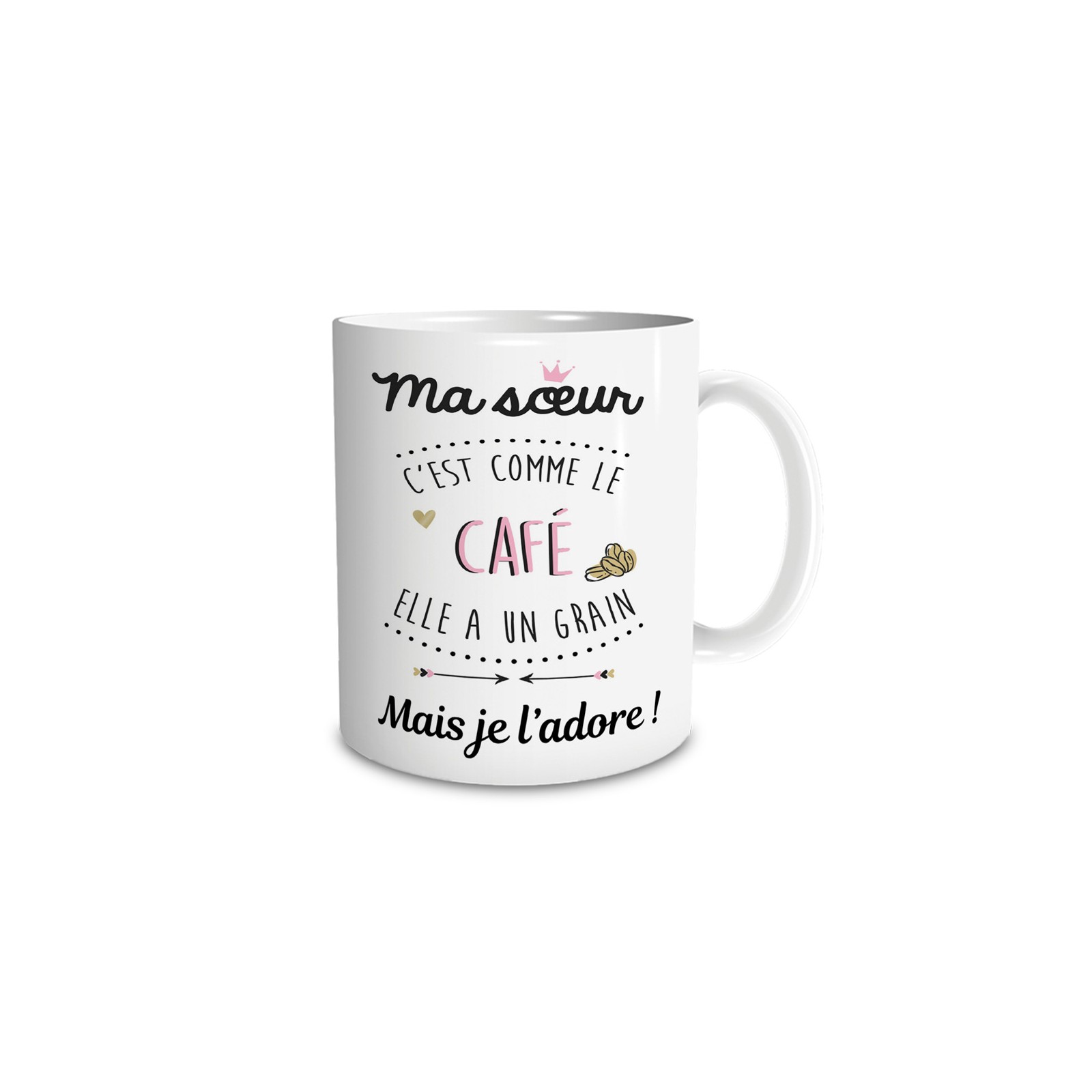 Mug en céramique Ma soeur c'est comme le café, 33 cl