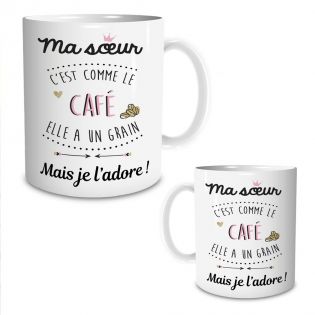 Mug humour Bonne humeur du matin - Ta gueule - Idée cadeau rigolo pour anniversaire - Tasse couple originale Noël 