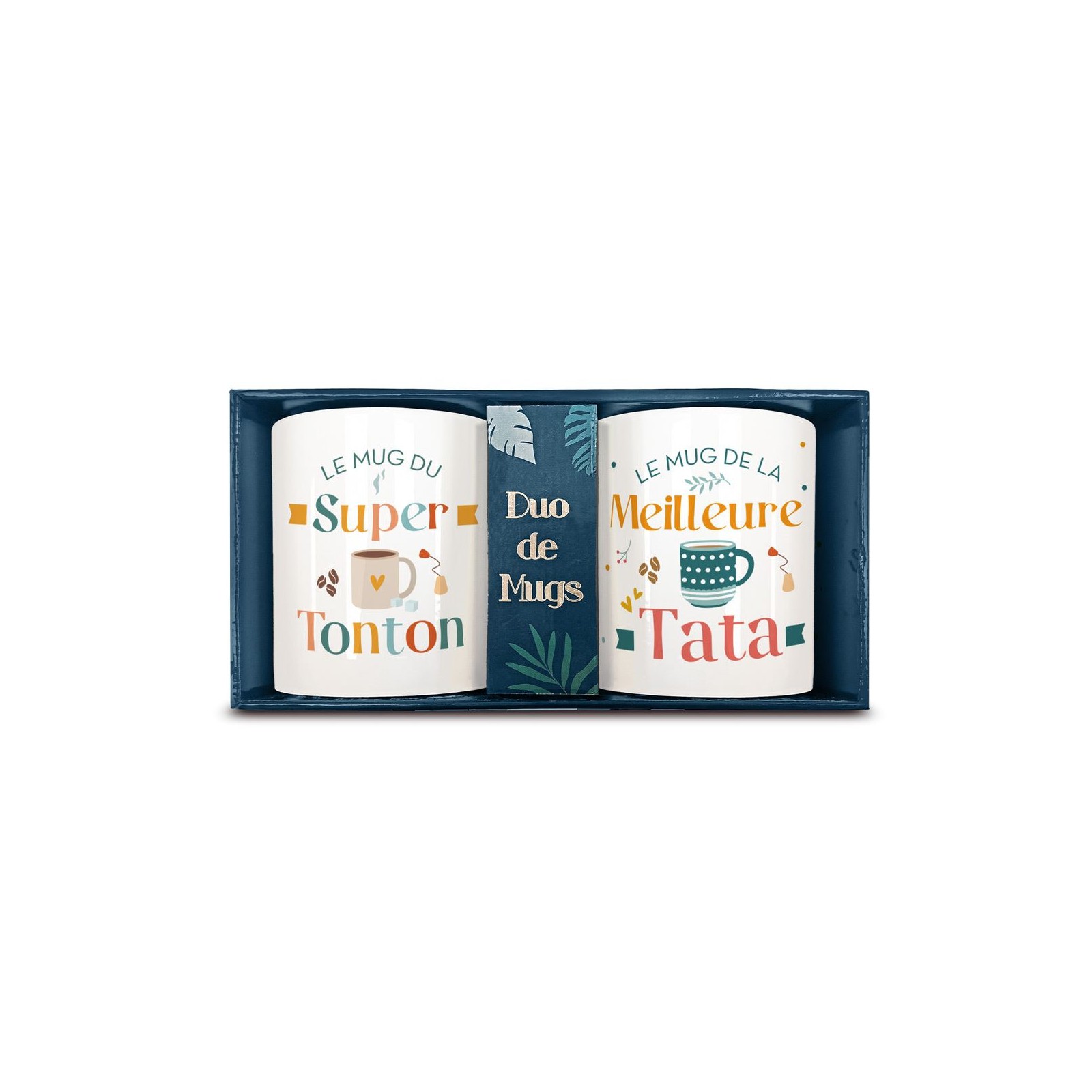 Coffret Duo Mugs en céramique Tonton et Tata, 33 cl