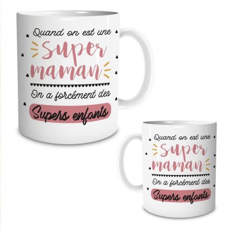 Mug en céramique Super Maman, 33 cl