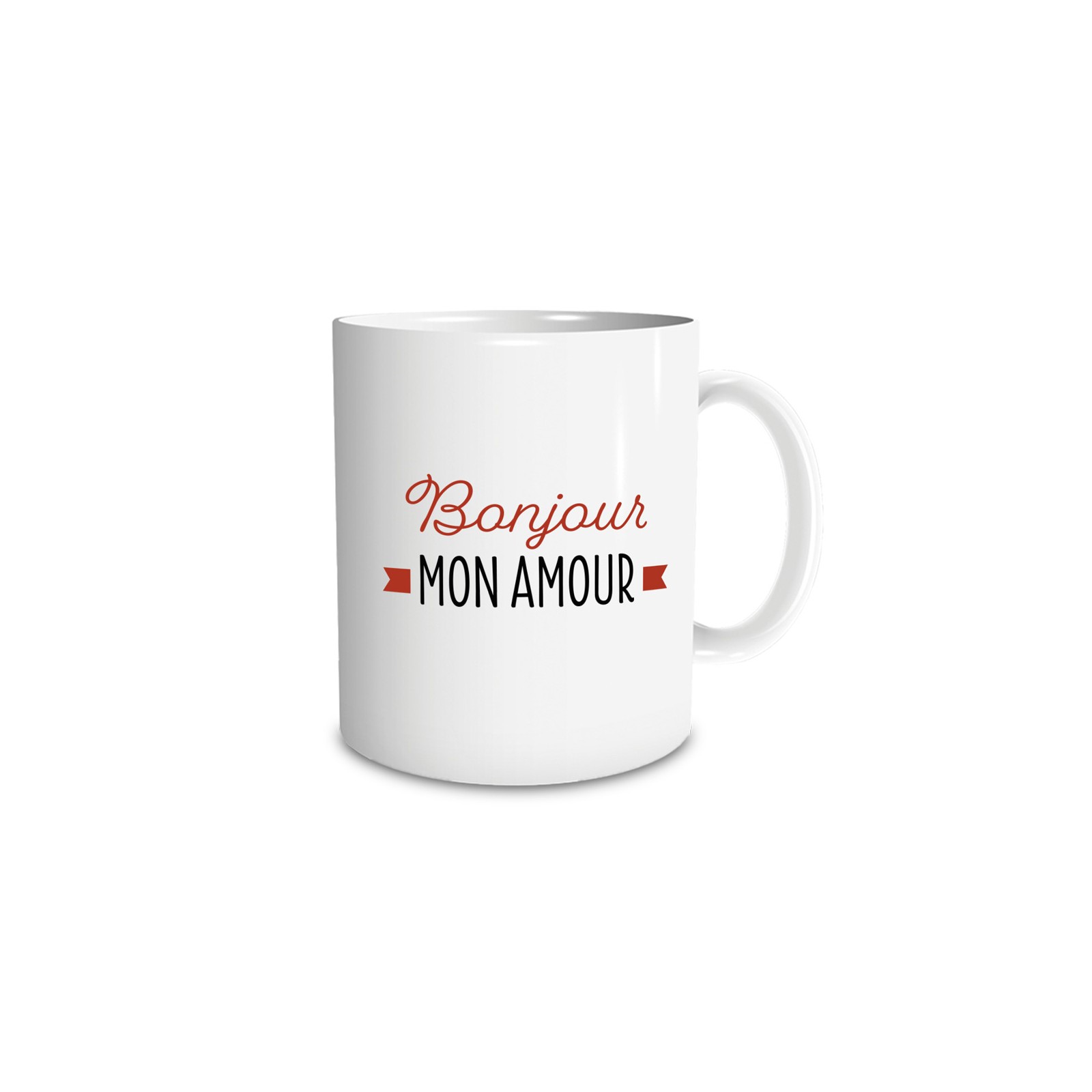 Mug en céramique Bonjour mon amour, 33 cl