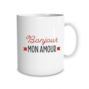 Mug en céramique Bonjour mon amour, 33 cl