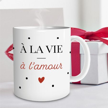 Mug en céramique A la vie, à l'amour, 33 cl