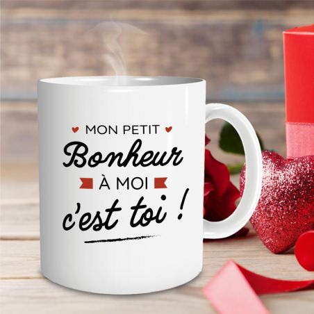 Mug en céramique Mon petit bonheur à moi, c'est toi, 33 cl