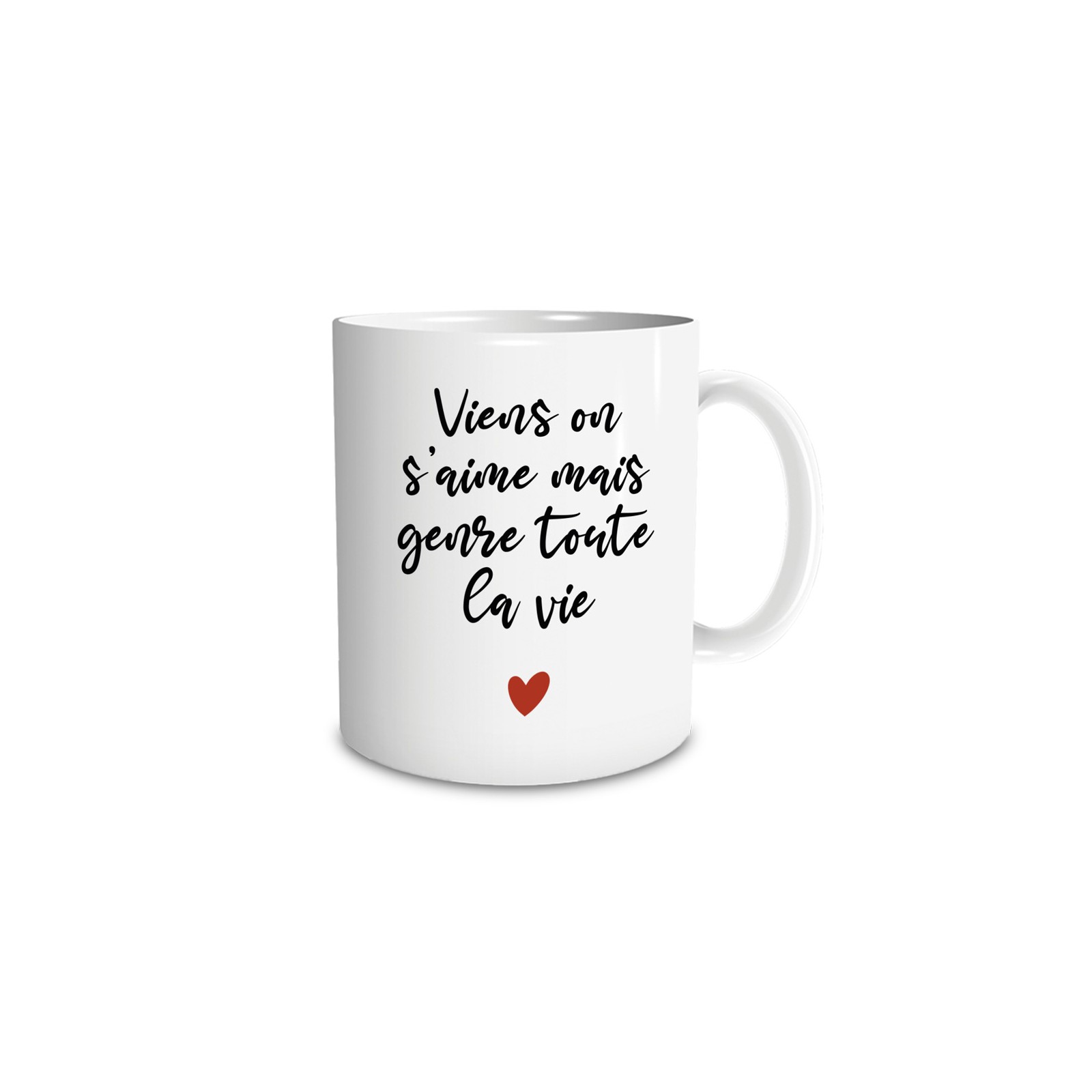 Mug en céramique Viens on s'aime, 33 cl