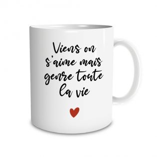 Mug humour Bonne humeur du matin - Ta gueule - Idée cadeau rigolo pour anniversaire - Tasse couple originale Noël 