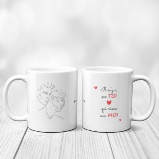 Mug en céramique Il n'y a que Toi qui rime avec Moi , Couple Hommes, 33 cl