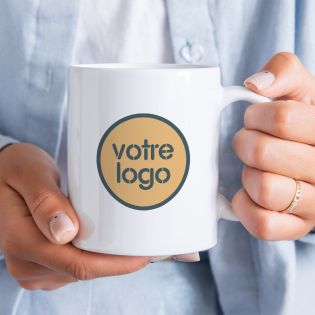 36 Mugs en céramique blanc personnalisés avec votre logo