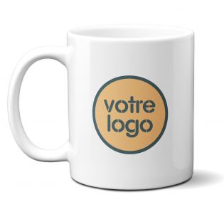 36 white ceramic mugs personalized with your logo