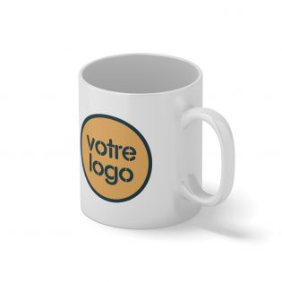 36 white ceramic mugs personalized with your logo