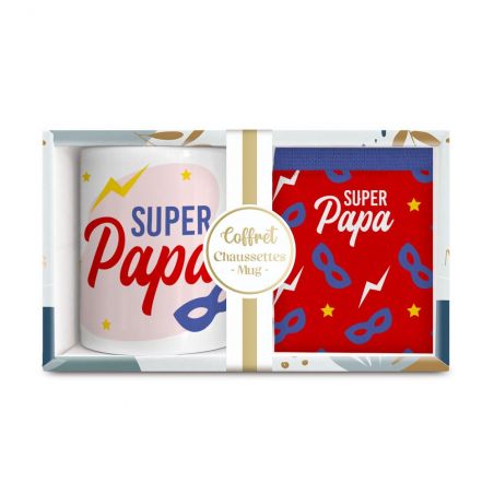 Coffret Mug Chaussettes Super Papa