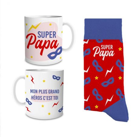 Coffret Mug Chaussettes Super Papa