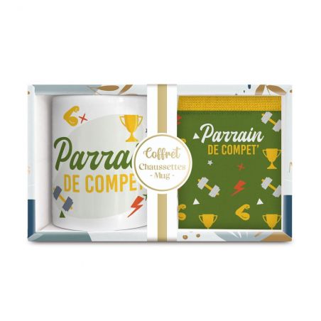 Coffret Mug Chaussettes Parrain de compet