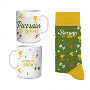 Coffret Mug Chaussettes Parrain de compet