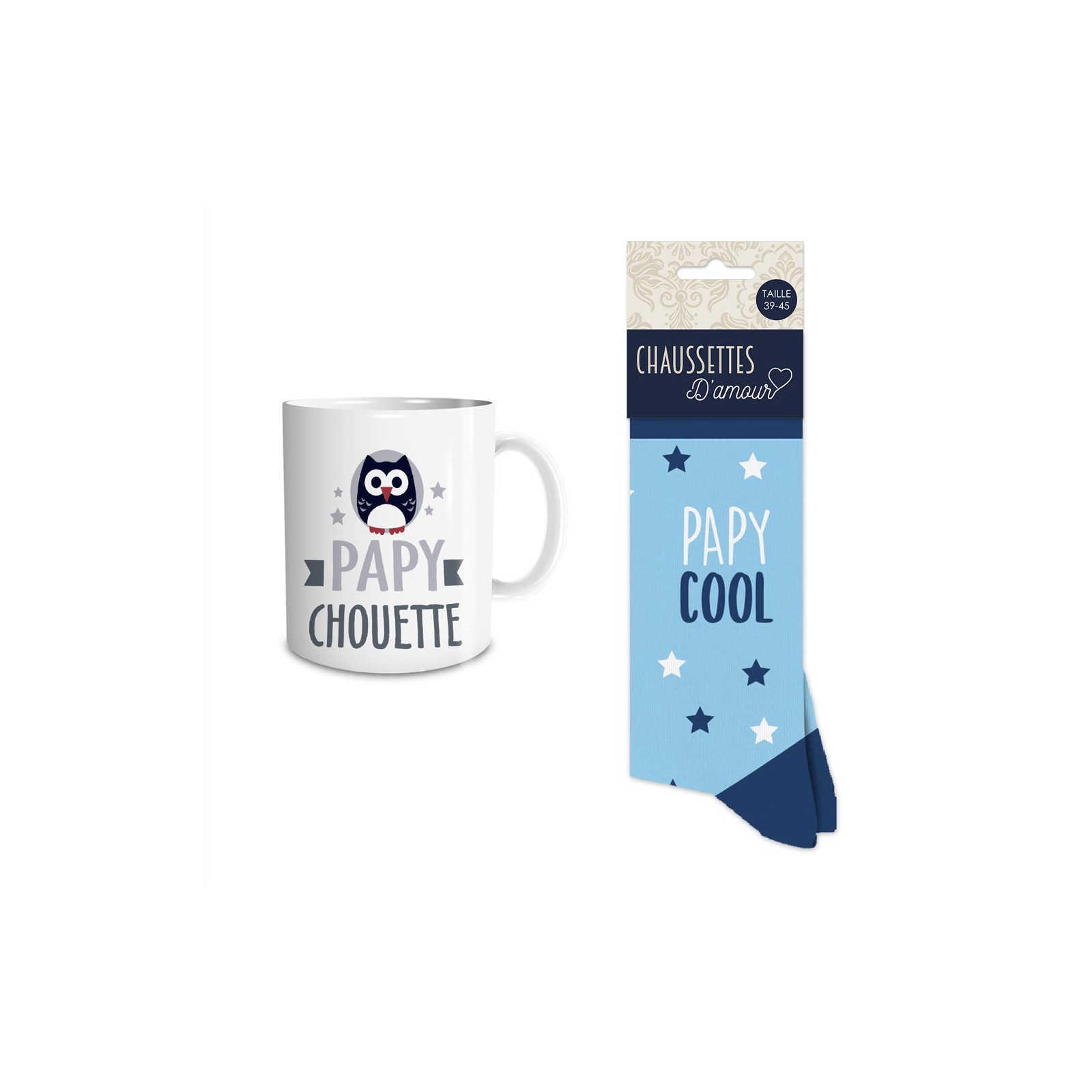 Coffret Mug Chaussettes Papy Chouette