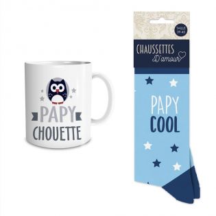 Coffret Mug Chaussettes Papy Chouette