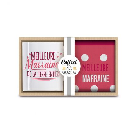 Coffret Mug Chaussettes Meilleure Marraine