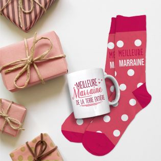 Coffret Mug Chaussettes Meilleure Marraine