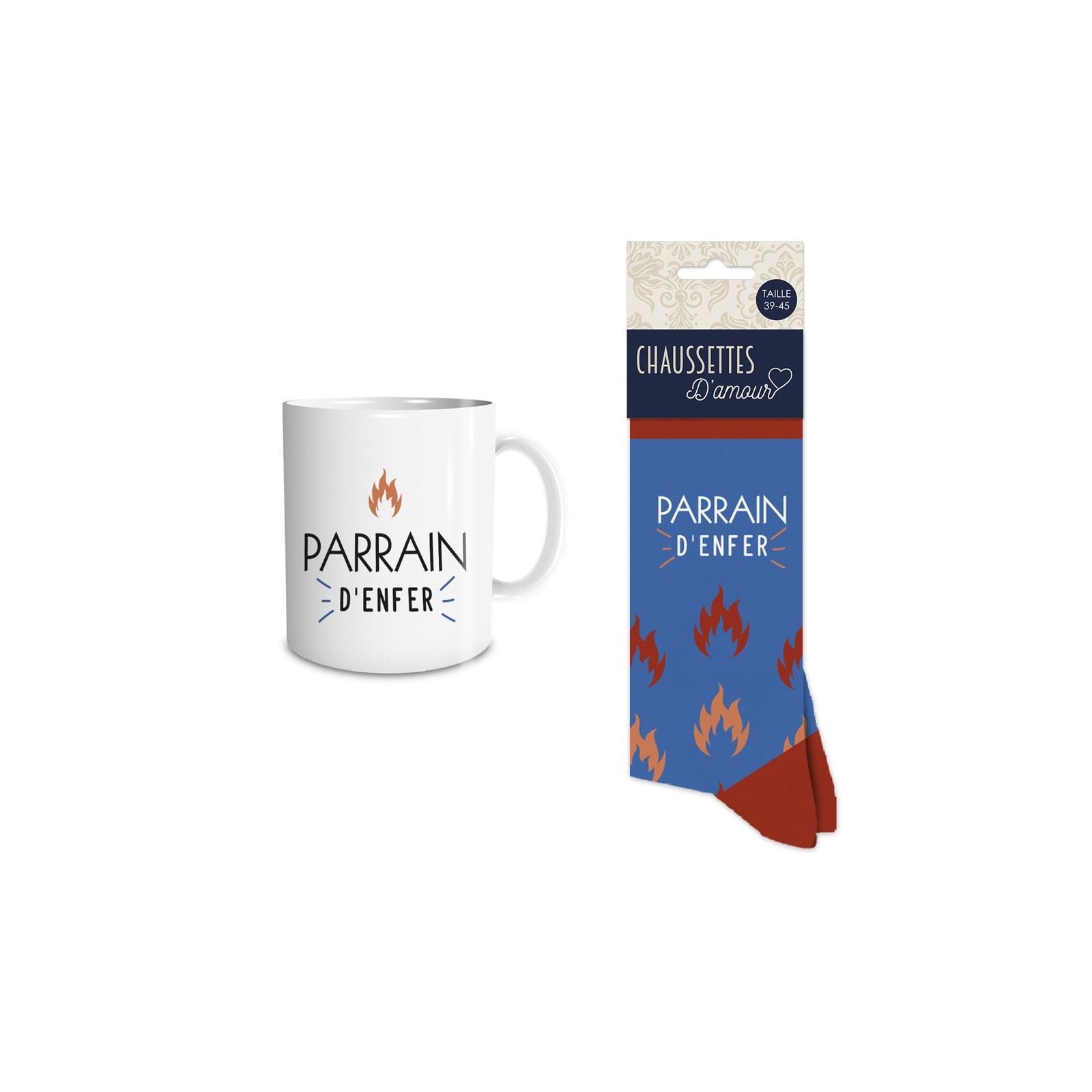 Coffret Mug Chaussettes Parrain d'enfer