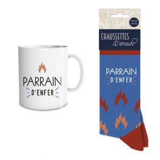 Coffret Mug Chaussettes Parrain d'enfer