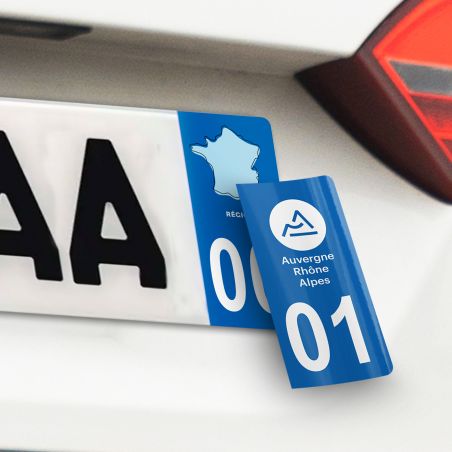 2 stickers car registration plate stickers departments France