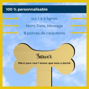 Plaque funéraire moderne personnalisée piquet · Forme OS | Chien