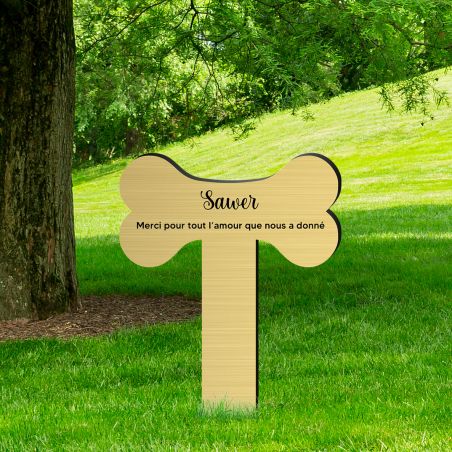 Plaque funéraire Silhouette personnalisée pour chien forme OS