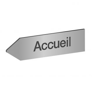 Panneau flèche directionnelle gauche personnalisable - Couleur argent brossé