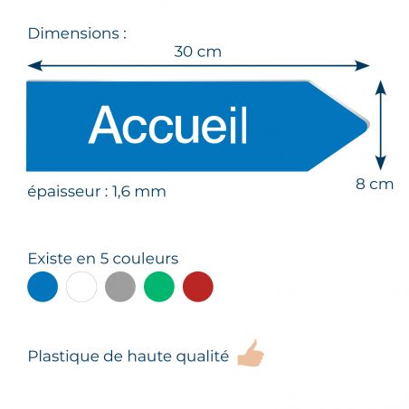 Panneau flèche directionnelle personnalisable - Couleur bleu