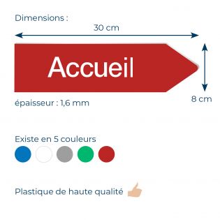 Panneau flèche directionnelle personnalisable - Couleur rouge