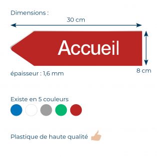 Panneau flèche directionnelle gauche personnalisable - Couleur rouge