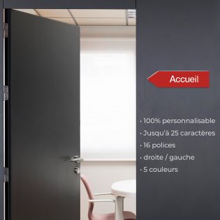 Panneau flèche directionnelle gauche personnalisable - Couleur rouge