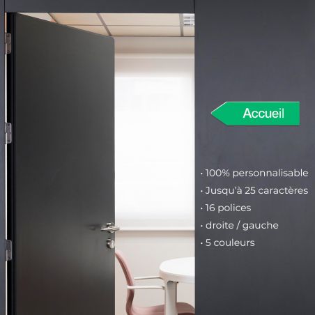 Panneau flèche directionnelle gauche personnalisable - Couleur vert pomme